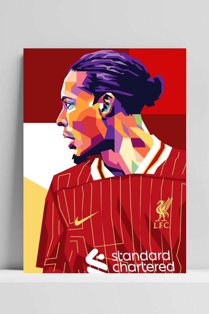 Virgil van Dijk op 3mm aluminium dibond