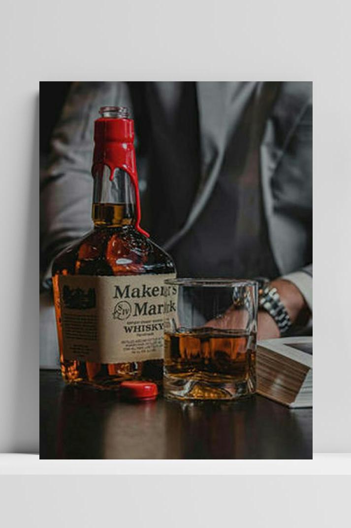 Makers Mark Bourbon op 3mm aluminium dibond