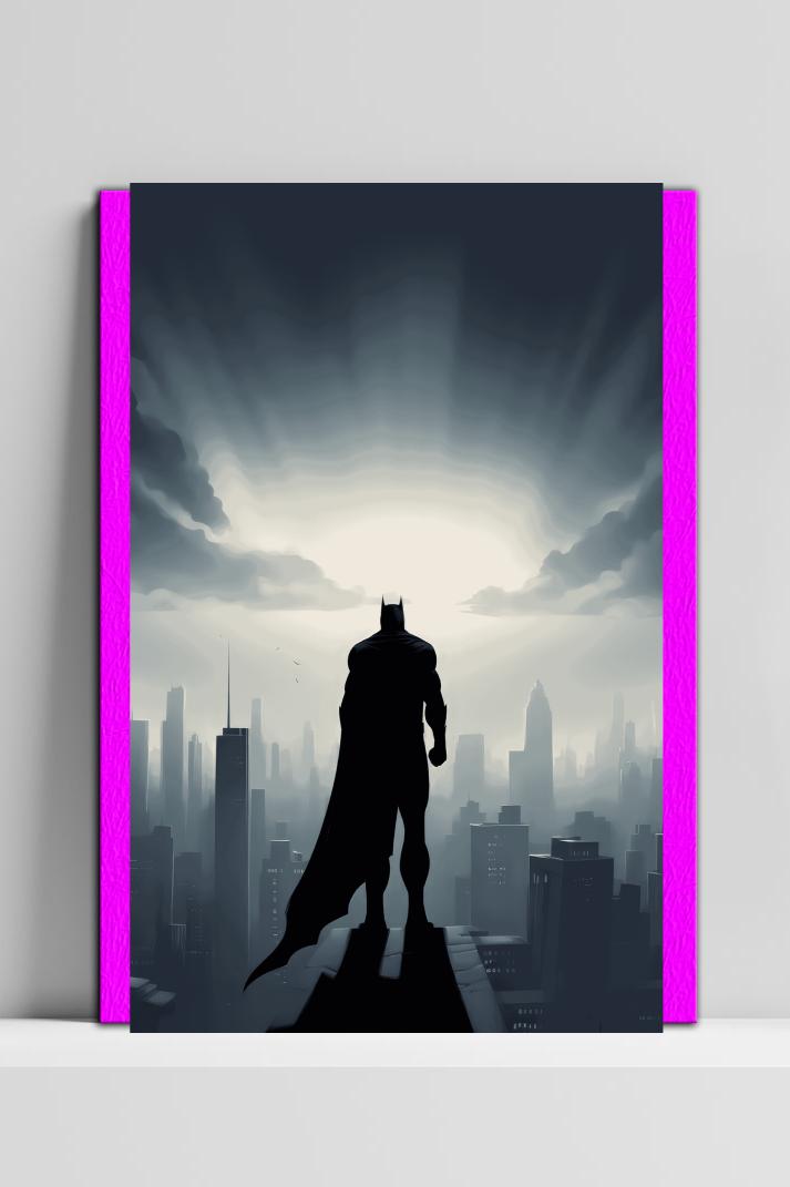 Batman Gotham City op 3mm aluminium dibond