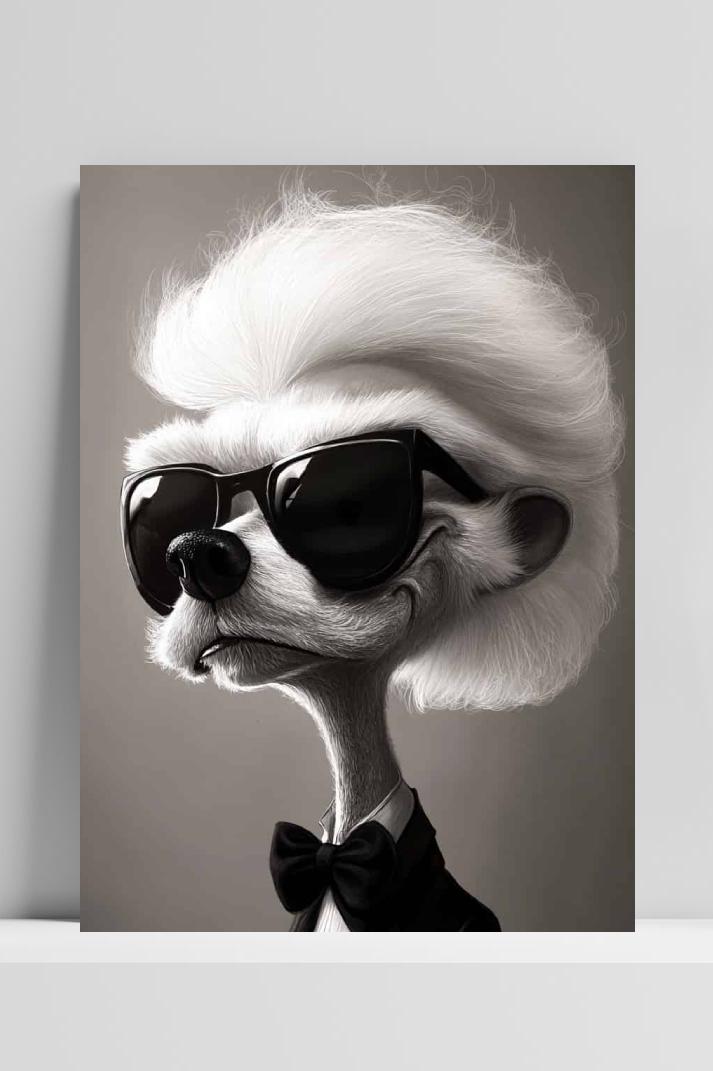 Karl Lagerfeld Hond op 3mm aluminium dibond