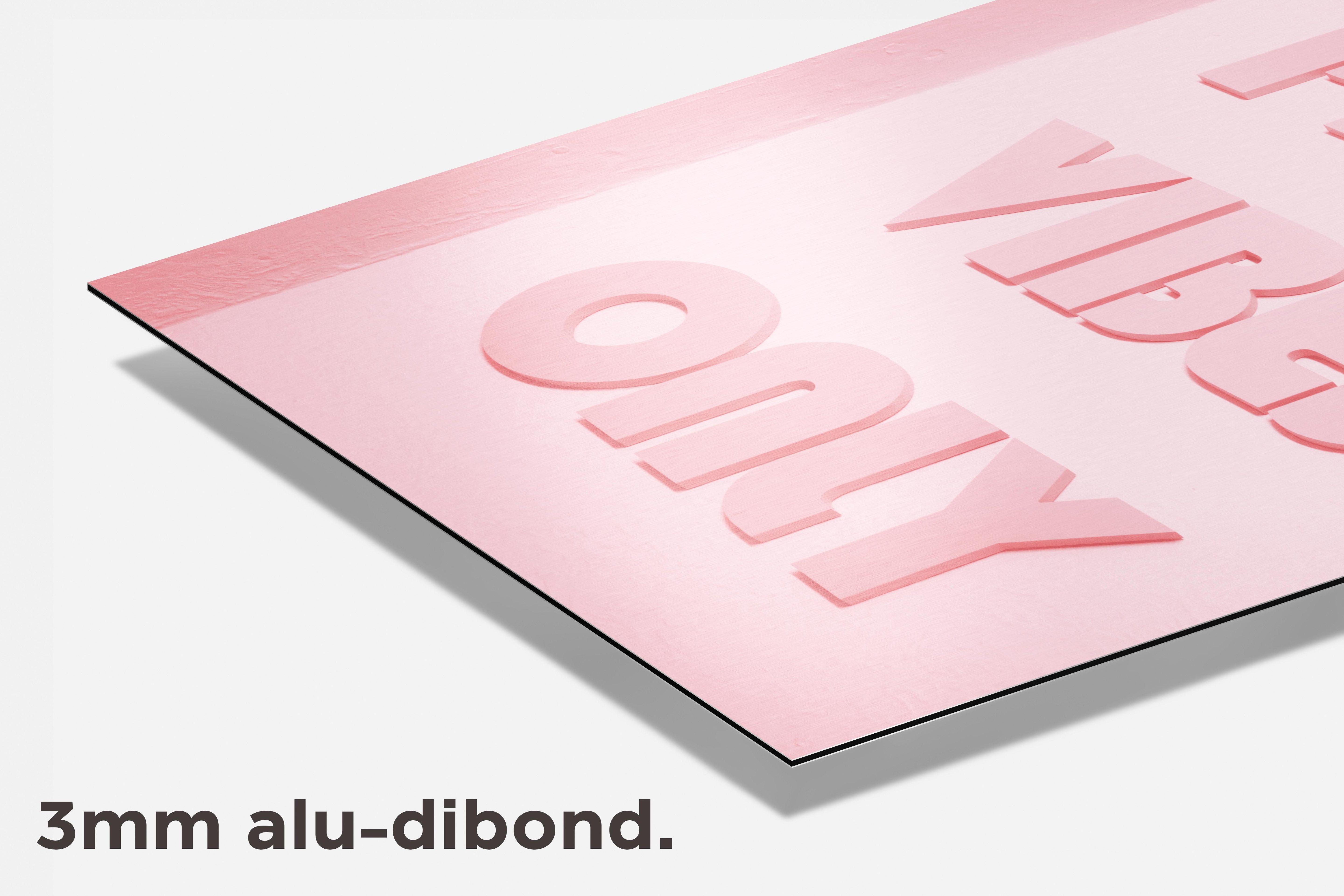 Pink Vibes Only dibond detail