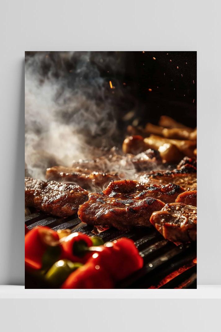 Barbecue op 3mm aluminium dibond