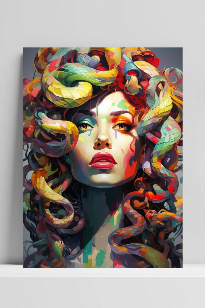 Medusa Abstract op 3mm aluminium dibond