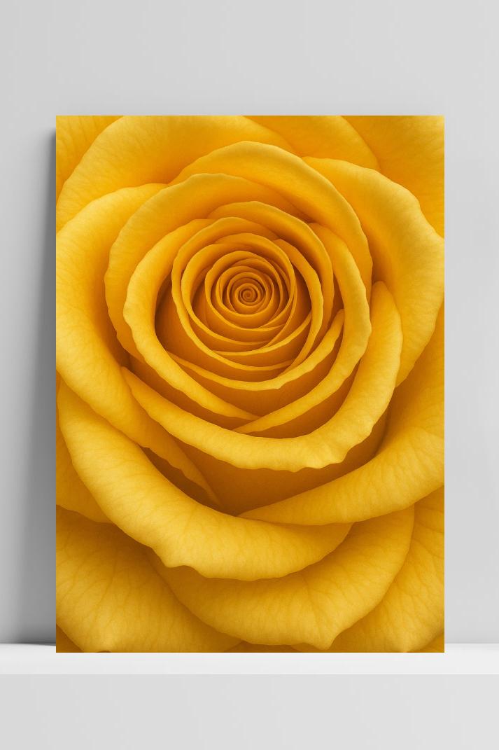 Yellow Rose Close-up op 3mm aluminium dibond