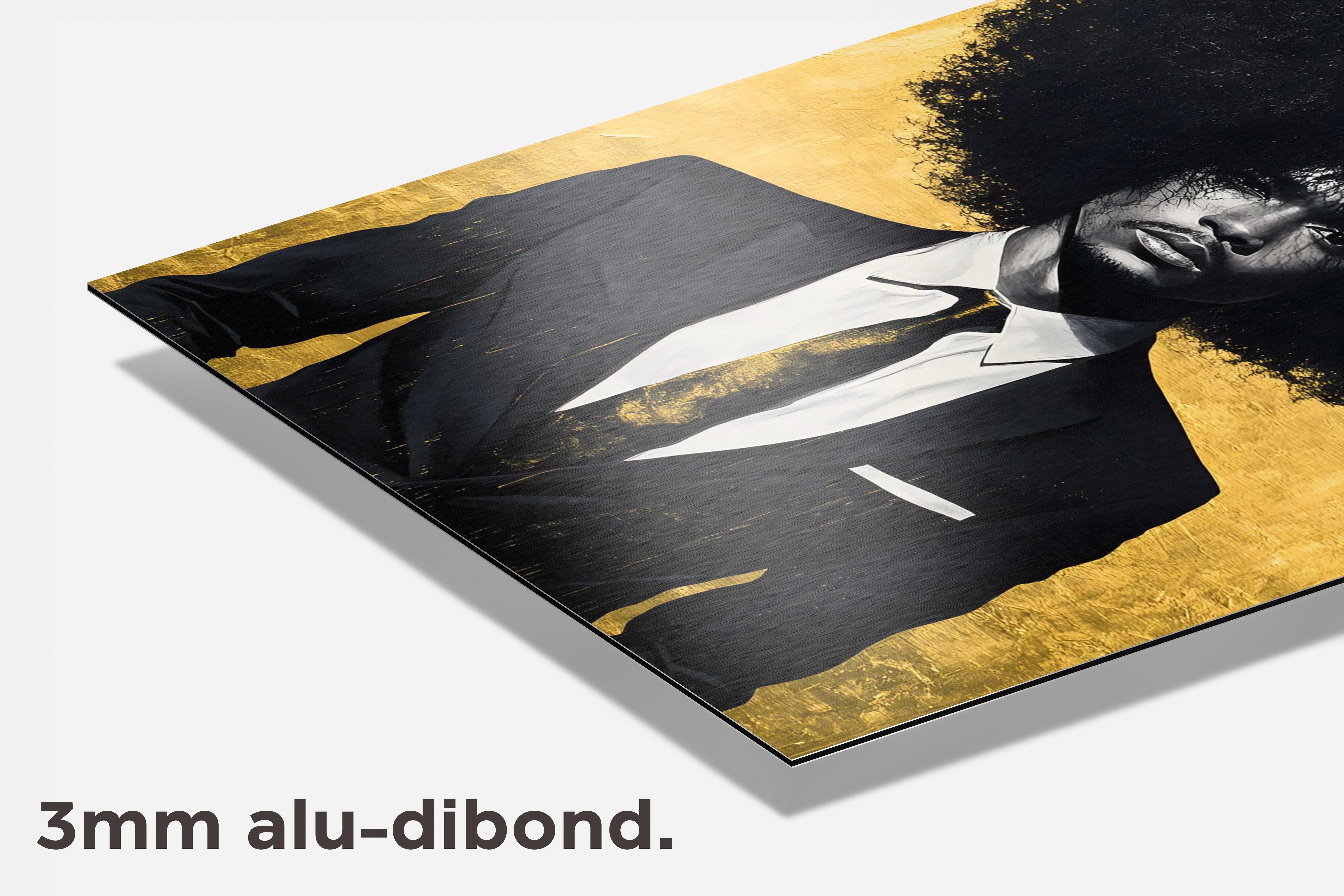 Afro Gouden dibond detail