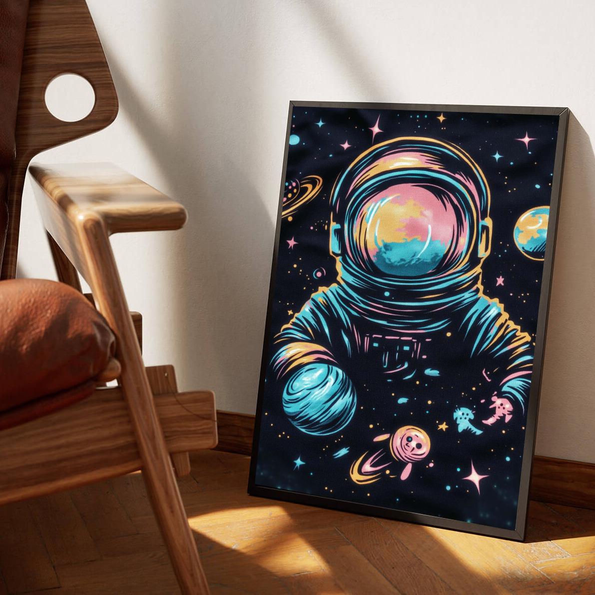 Astronaut Space Retro poster van 25 Artstreet