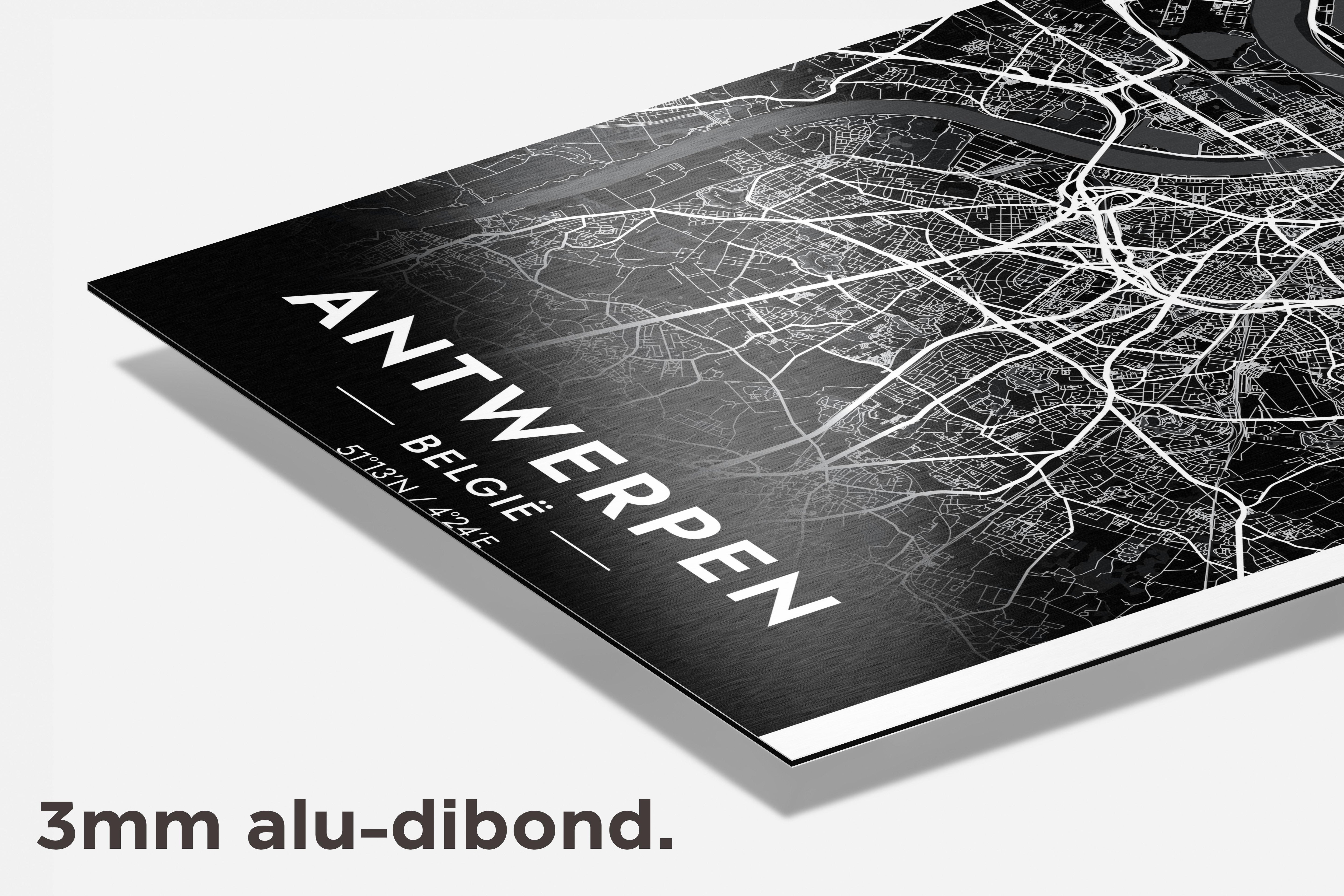 Antwerpen Map dibond detail