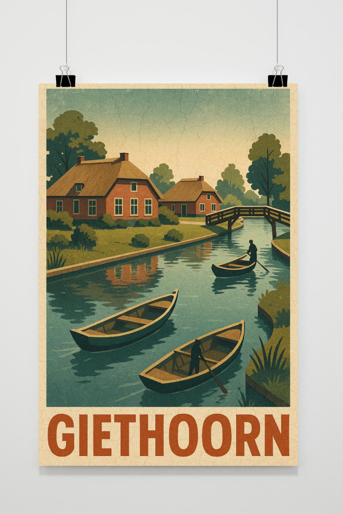 Giethoorn Text Vintage poster van 25 Artstreet