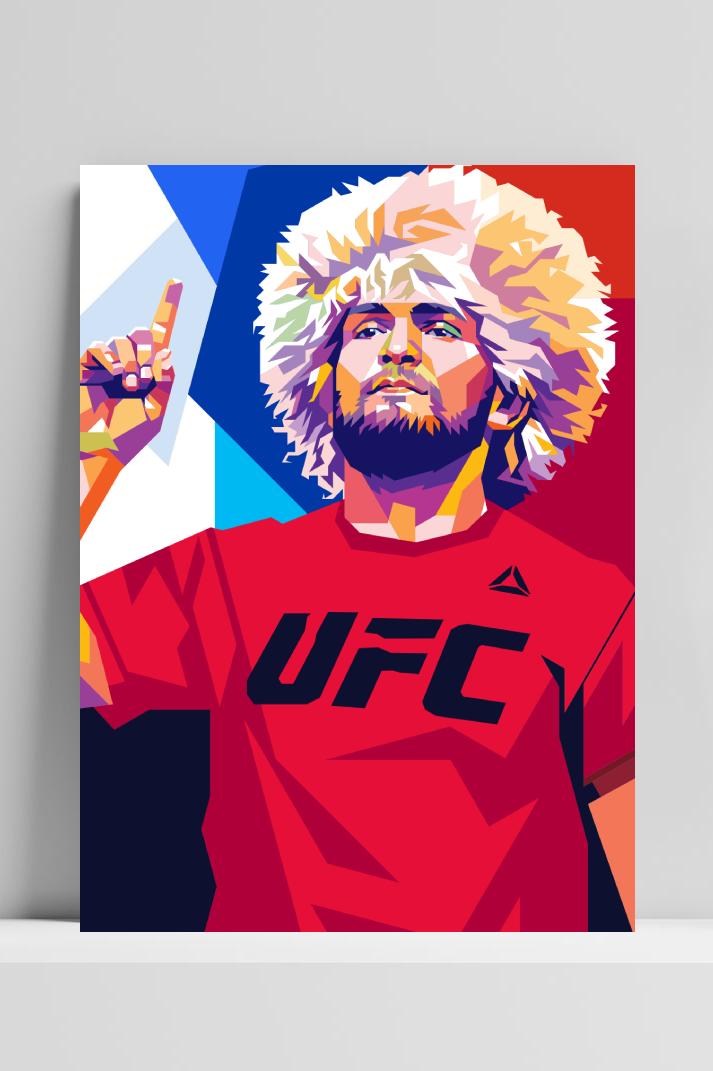 Khabib op 3mm aluminium dibond