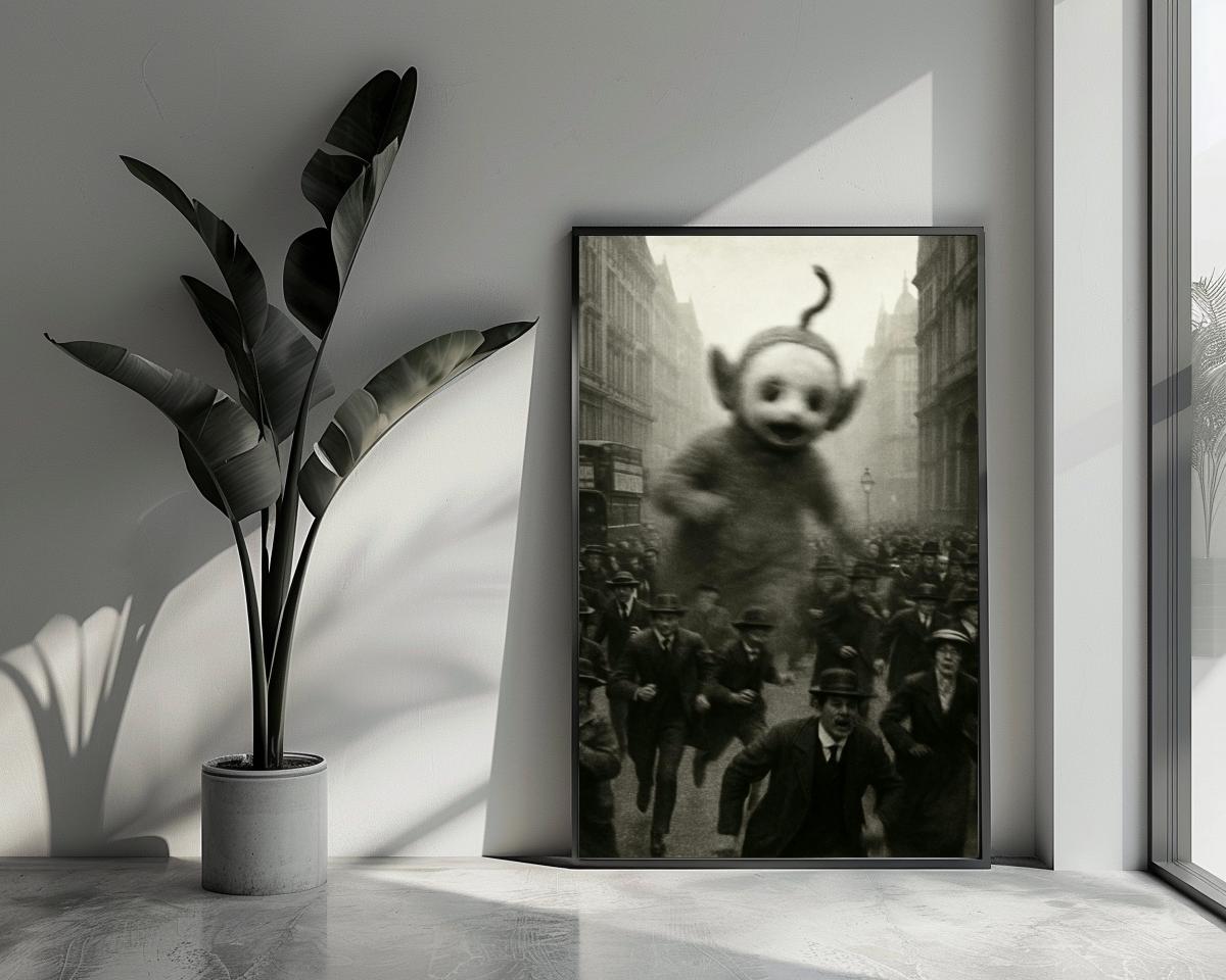 Teletubby Giant B&W poster van 25 Artstreet
