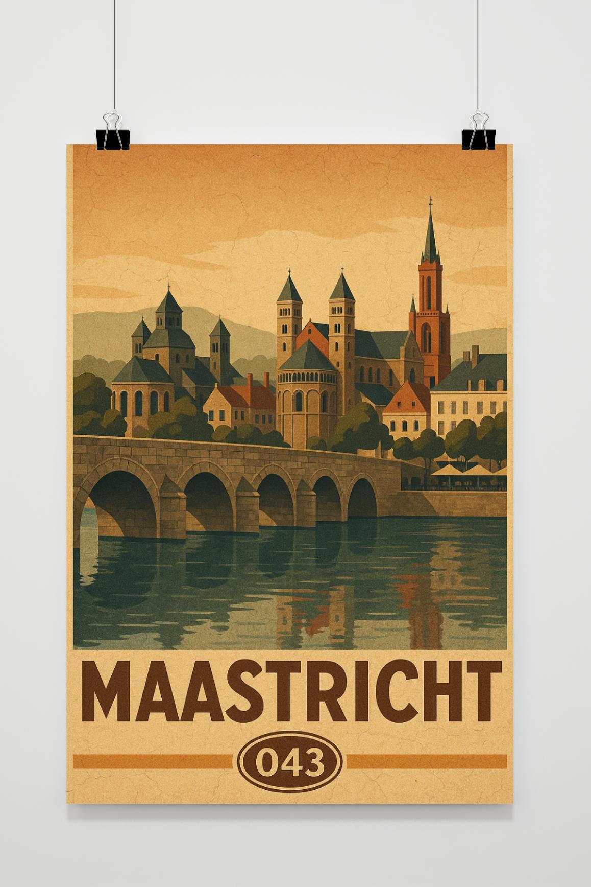 Maastricht Netherlands Vintage Text poster van 25 Artstreet