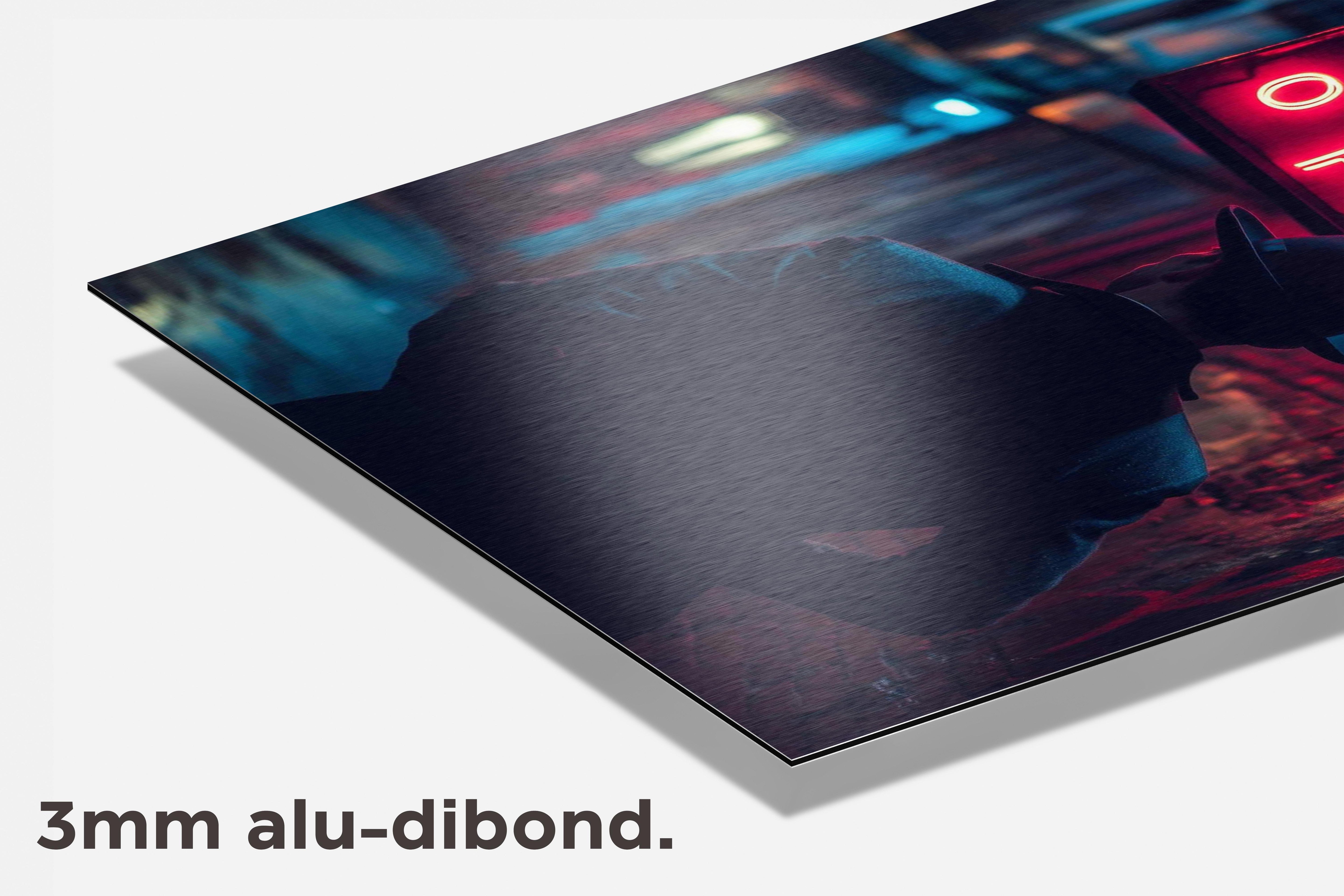 Plata O Plomo Neon dibond detail
