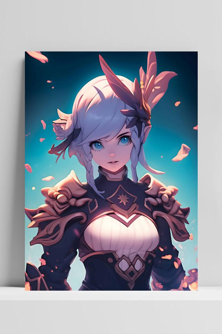 Krijger Anime op 3mm aluminium dibond