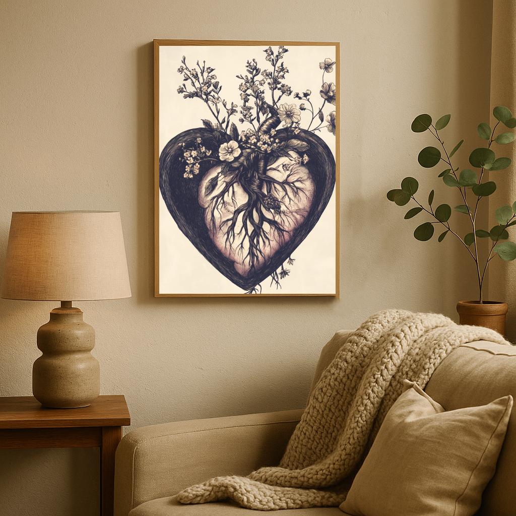 Heart Flowers Art poster sfeerbeeld 2