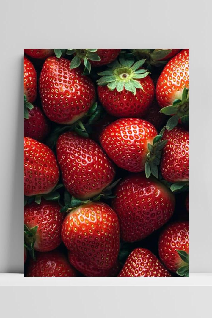 Aardbeien op 3mm aluminium dibond