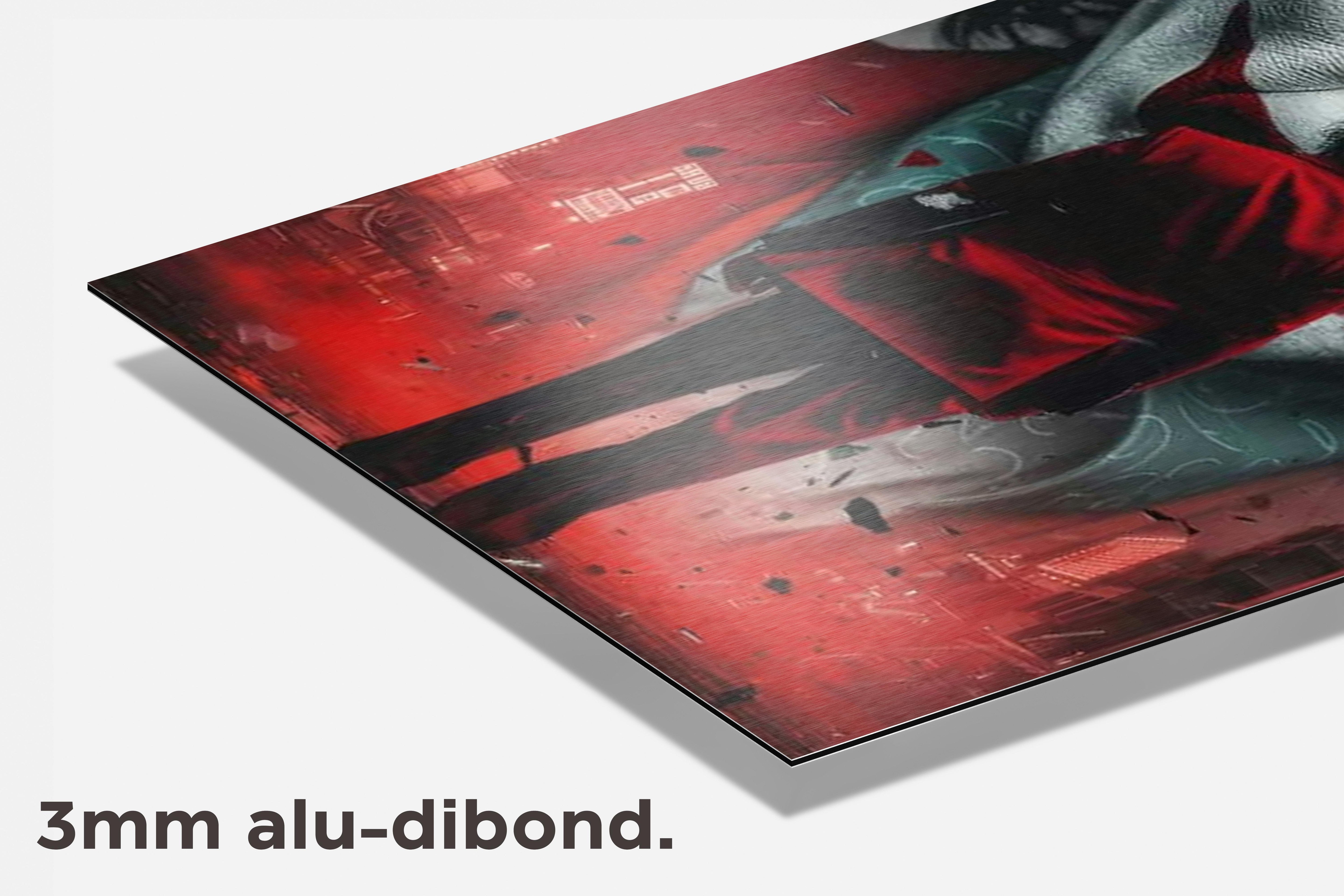 Joker Rood Pak dibond detail