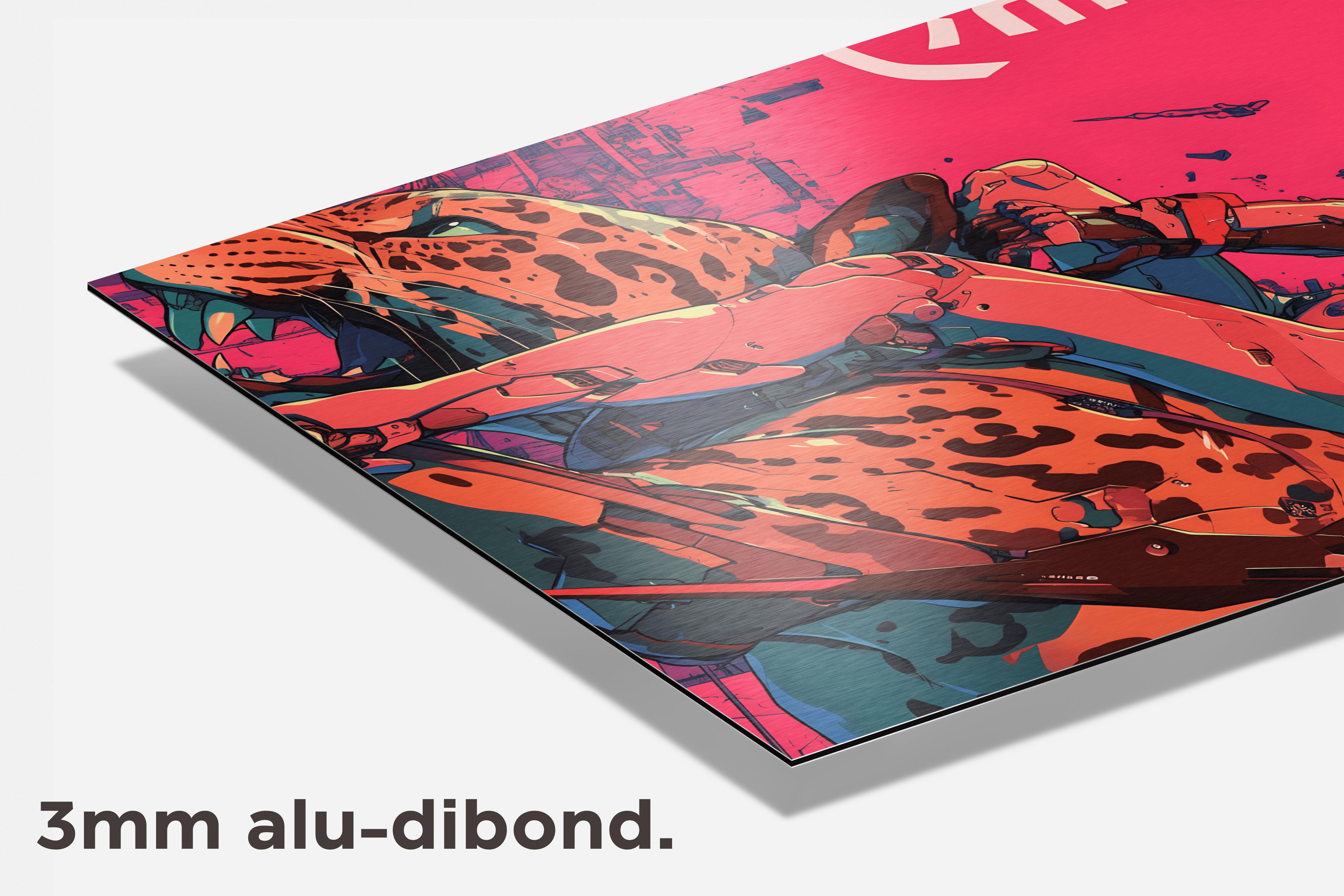 Biomech Meisje Tijger dibond detail