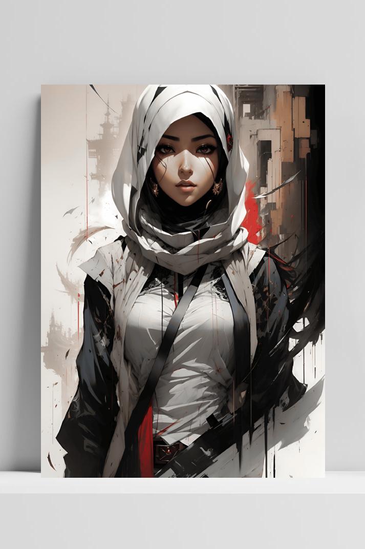Hijabi op 3mm aluminium dibond