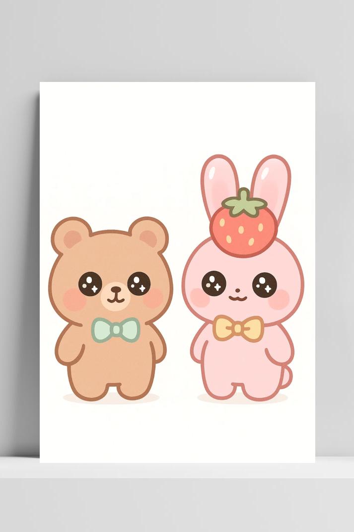 Bear Cartoon op 3mm aluminium dibond