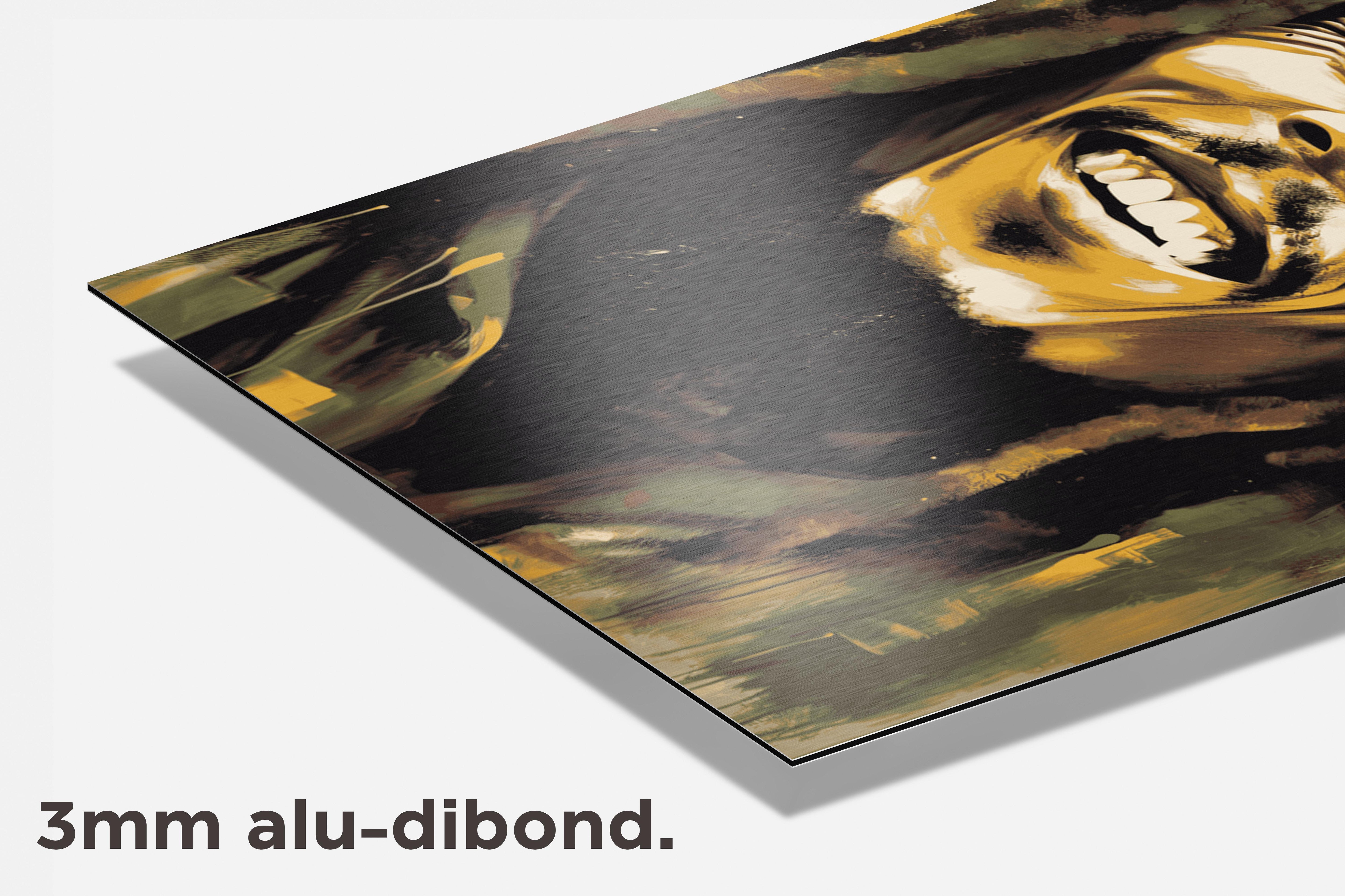 Bob Marley Portret dibond detail
