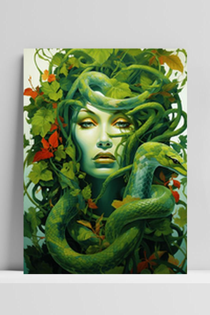 Medusa Groen op 3mm aluminium dibond