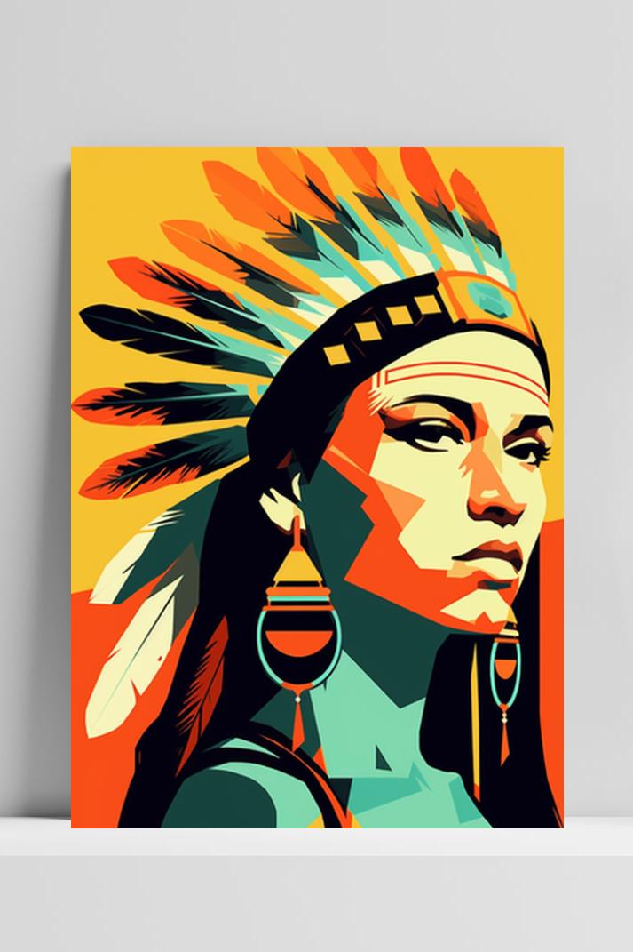 Indiaan op 3mm aluminium dibond