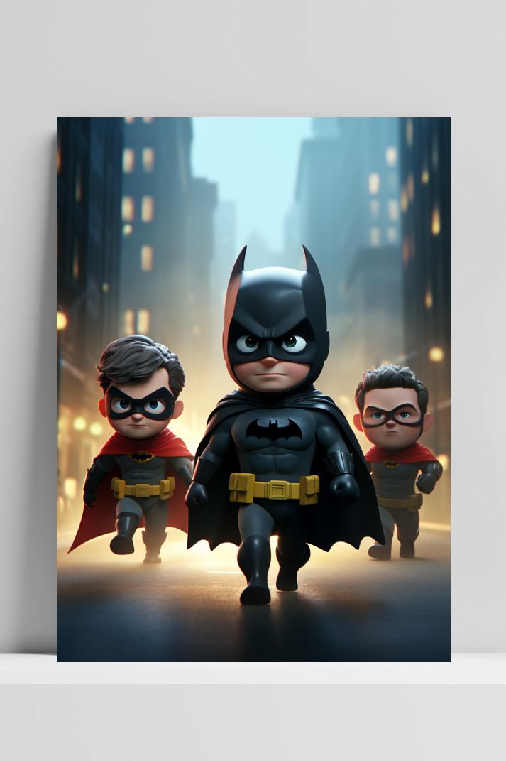 Kinder Batman op 3mm aluminium dibond