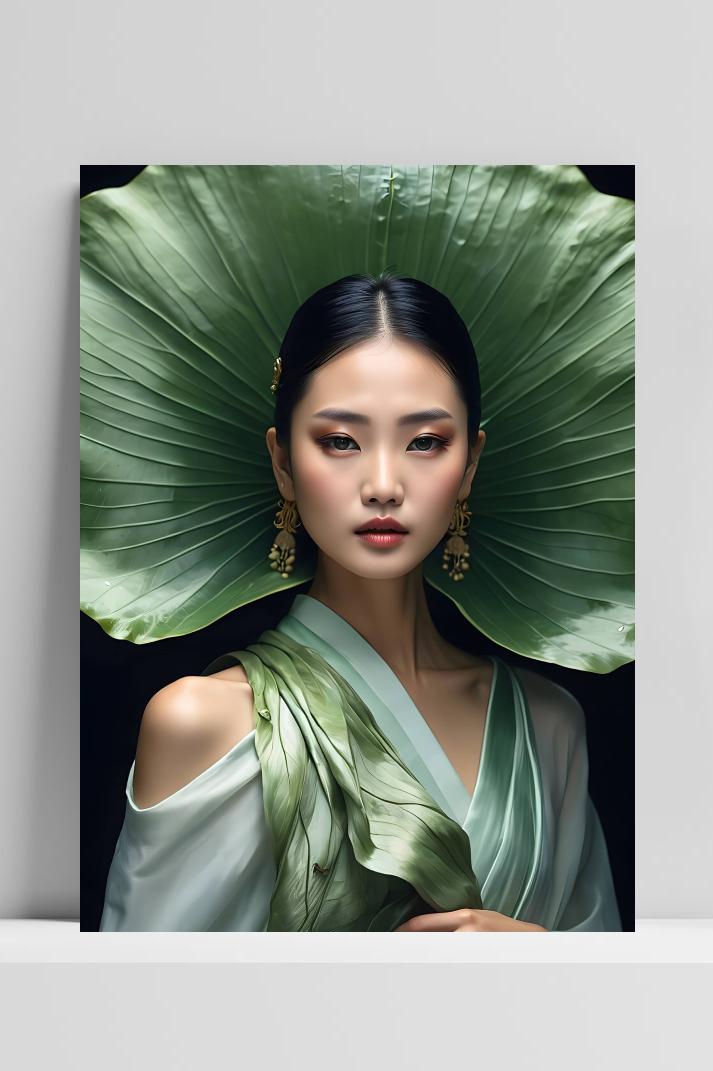 Lotusblad Mode op 3mm aluminium dibond