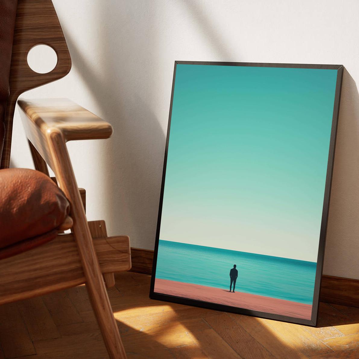Man Beach Minimalist poster van 25 Artstreet