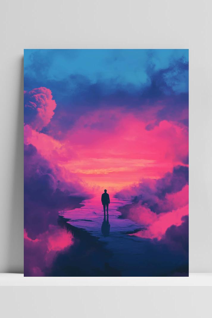 Man Fantasy Minimalist op 3mm aluminium dibond