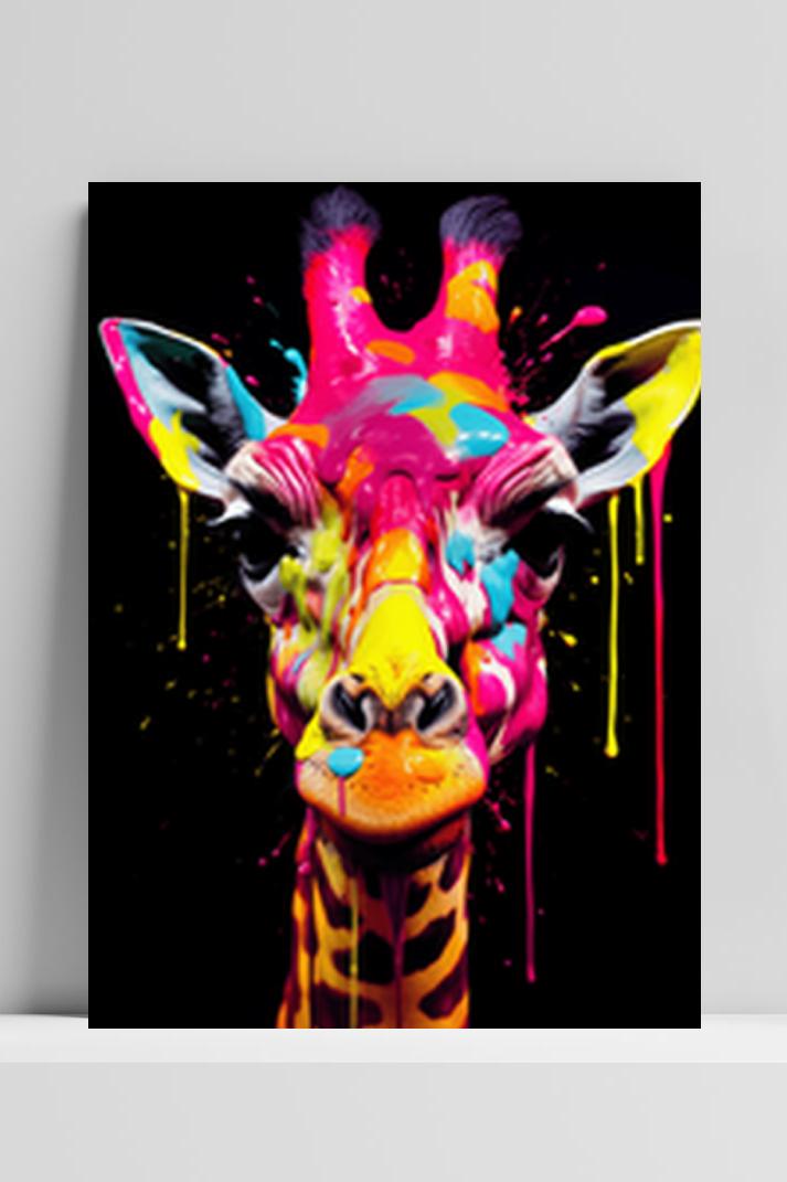 Giraffe Pop op 3mm aluminium dibond