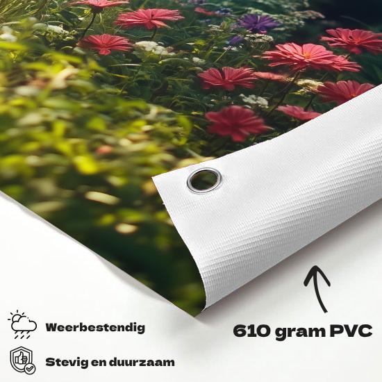 Tuinposter Zomer Tuin materiaal-detail: 610 grams weerbestendig PVC-doek