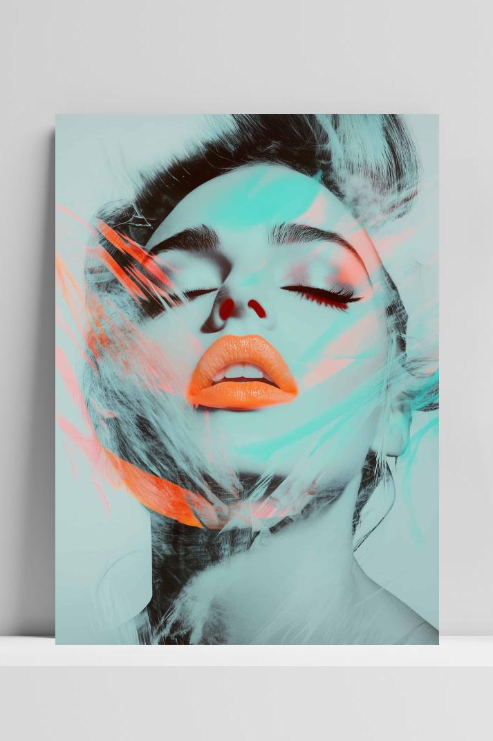 Oranje Lippen op 3mm aluminium dibond