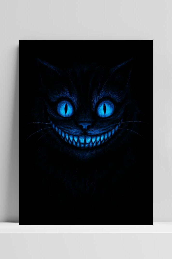 Cheshire Cat Alice in Wonderland op 3mm aluminium dibond