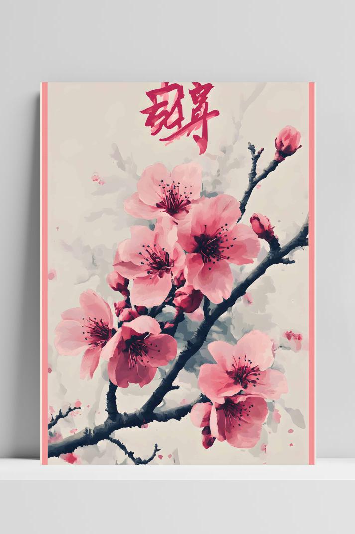 Roze Bloesem op 3mm aluminium dibond