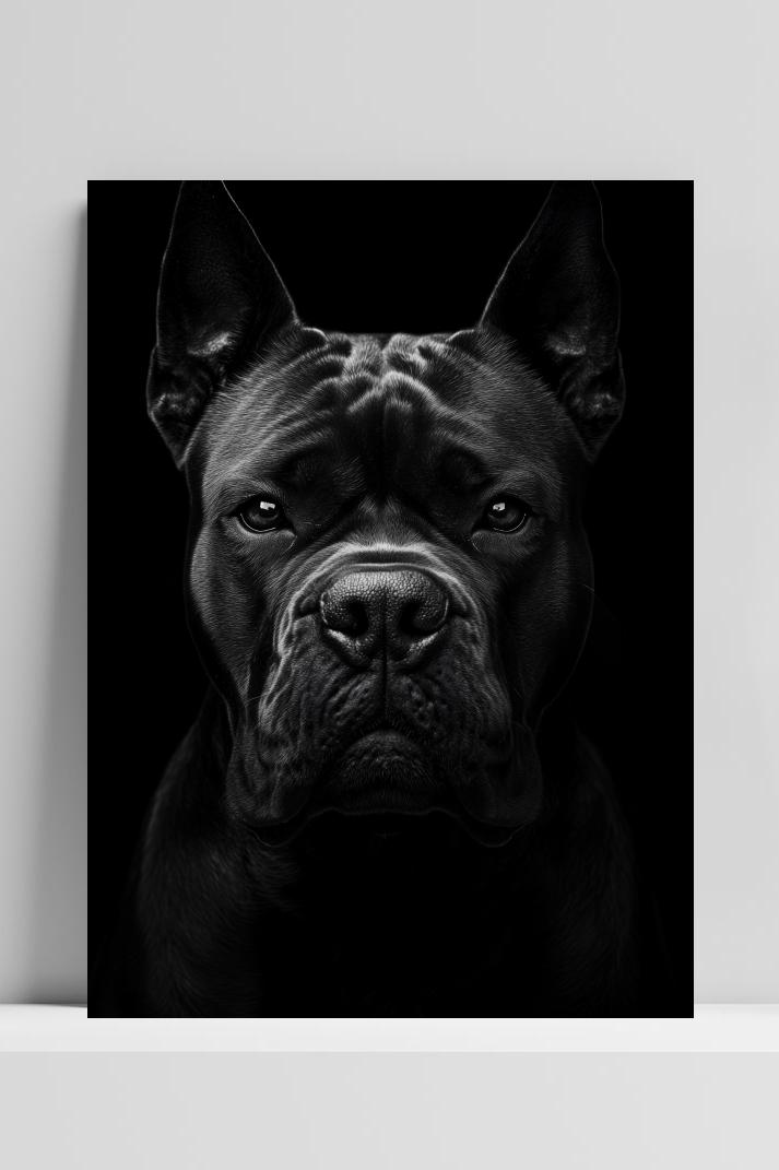 Cane Corso B&W op 3mm aluminium dibond