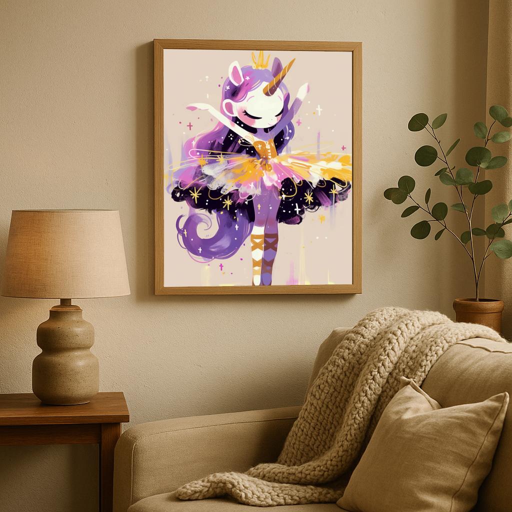 Unicorn Ballerina Art poster sfeerbeeld 1