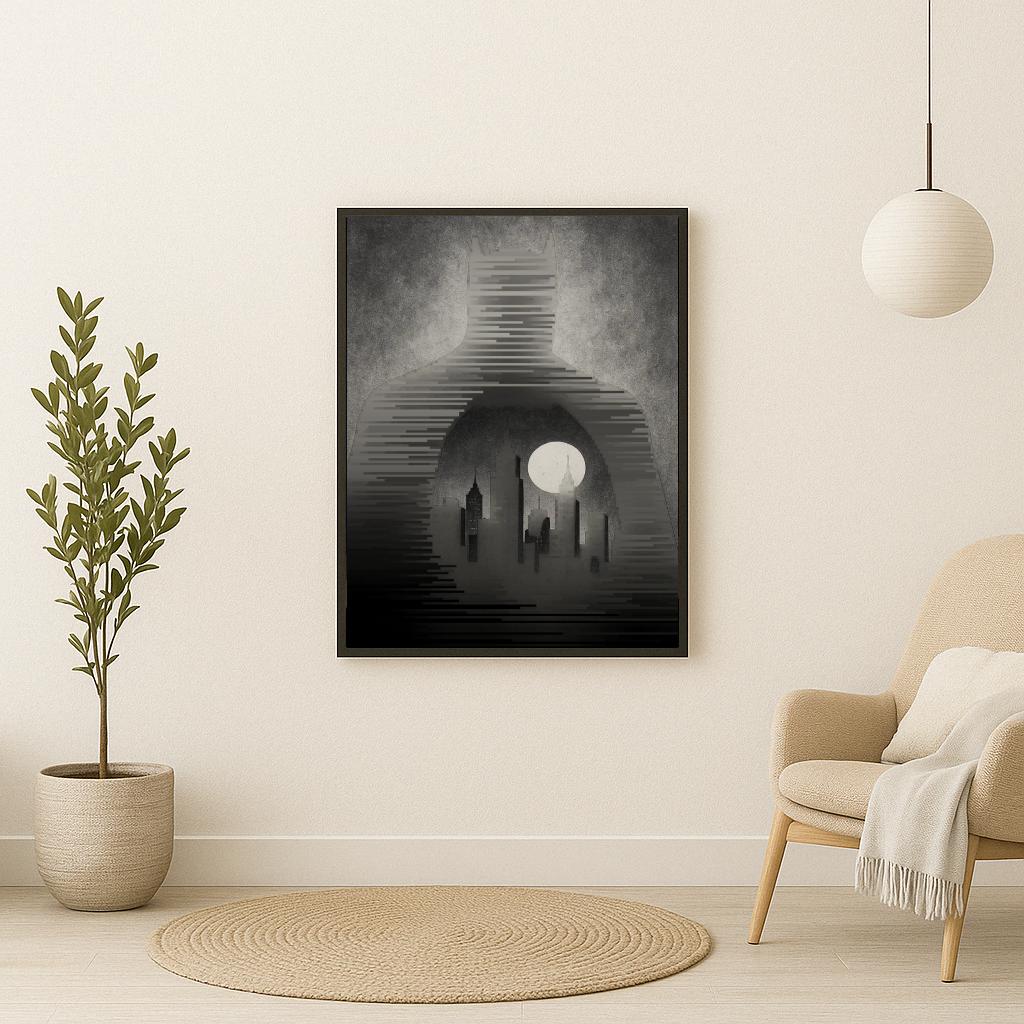 Batman City B&W poster sfeerbeeld 2