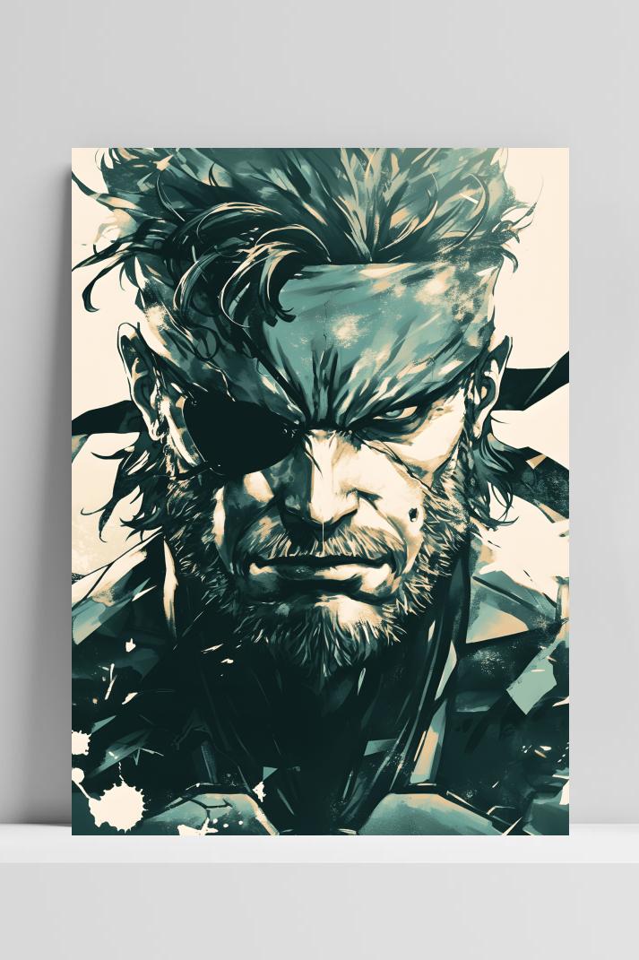 Metal Gear Solid op 3mm aluminium dibond
