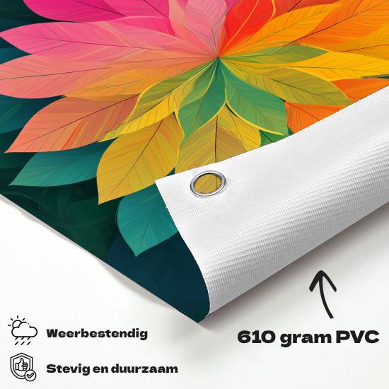 Tuinposter Bladeren materiaal-detail: 610 grams weerbestendig PVC-doek