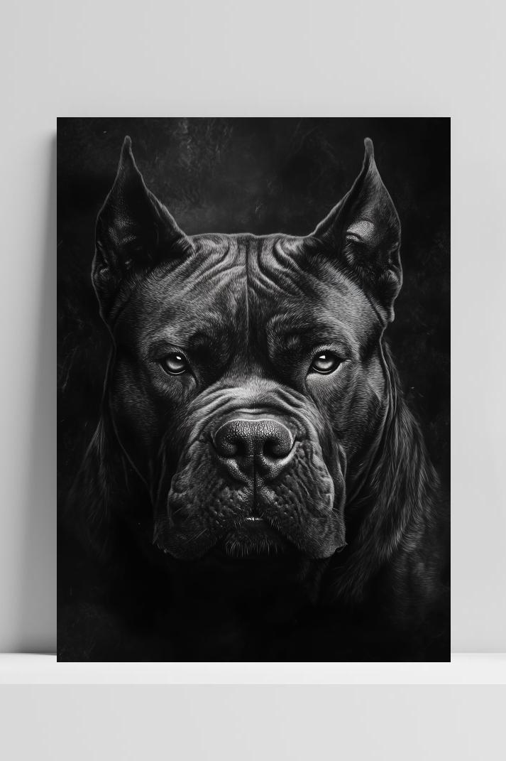 Cane Corso B&W op 3mm aluminium dibond