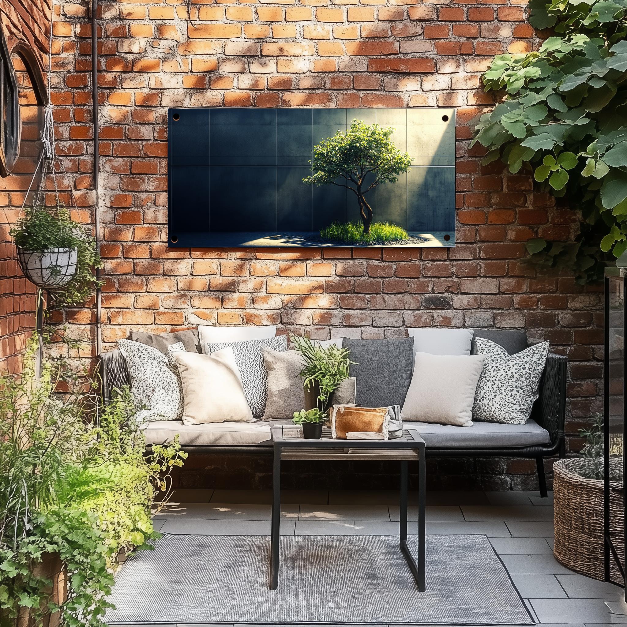 Tuinposter Boom Minimalistisch sfeerbeeld 3