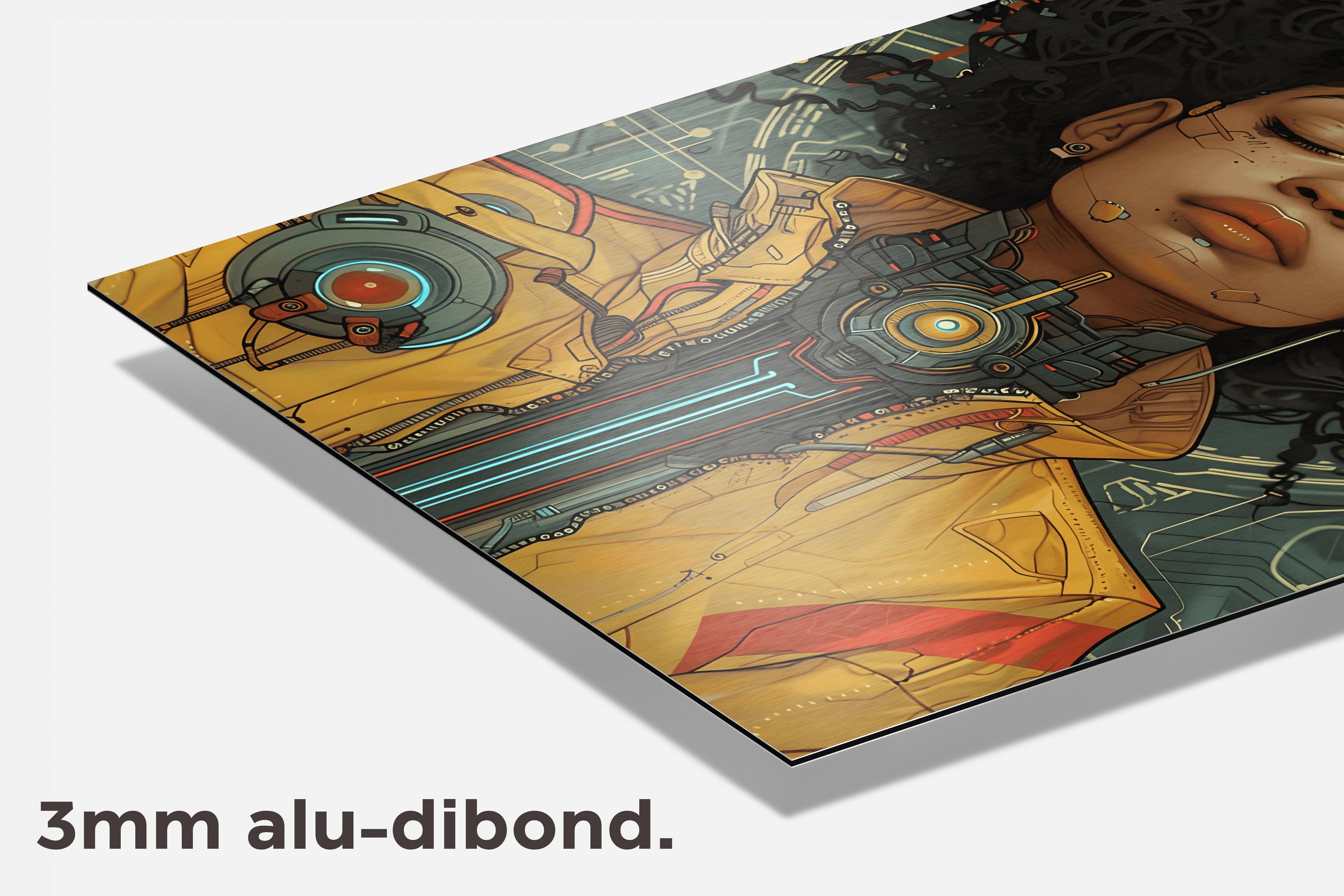 Cyborg Afro dibond detail
