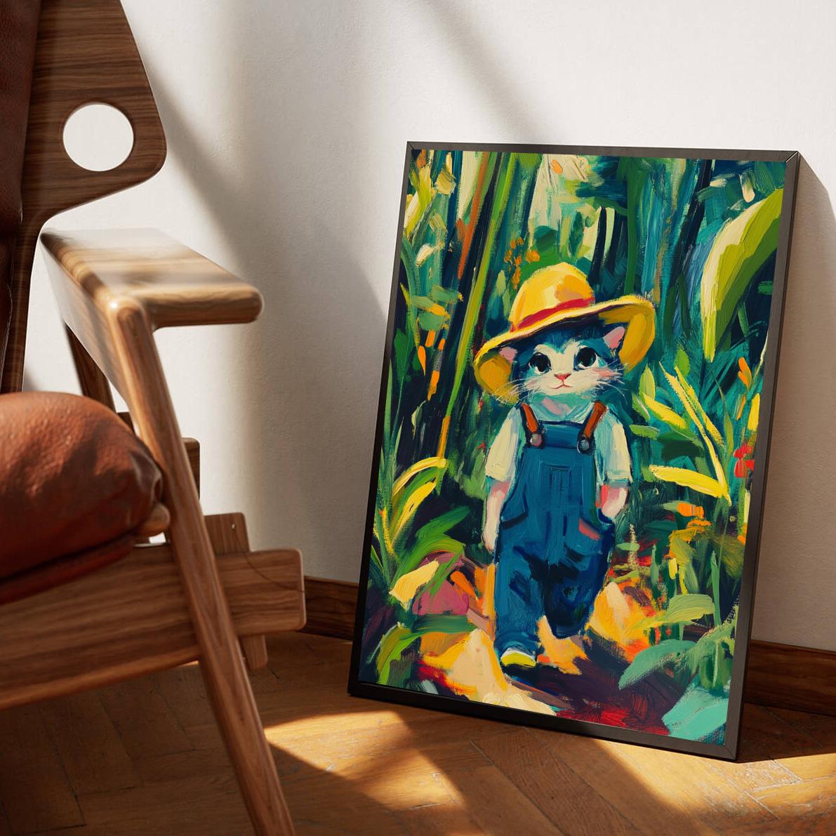 Cat Farmer Aquarel poster van 25 Artstreet