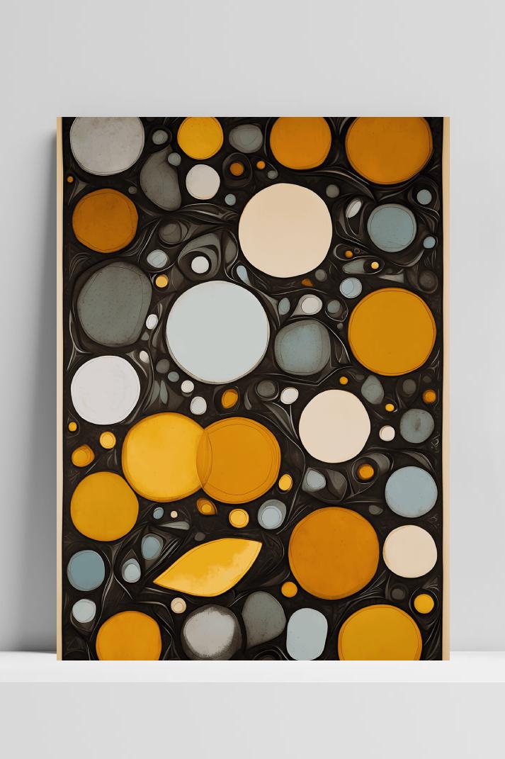 Kleurrijke Cirkels Abstract op 3mm aluminium dibond