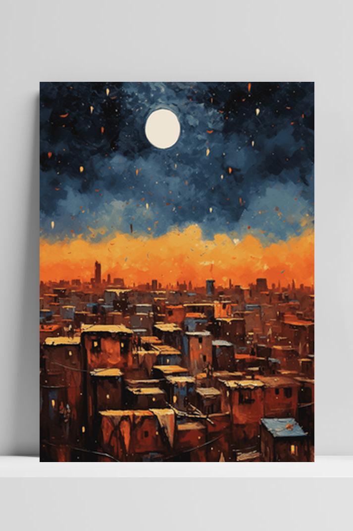Marrakech Poster op 3mm aluminium dibond
