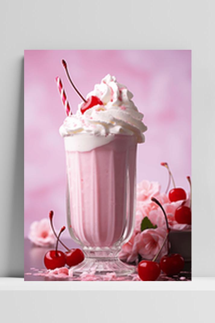 Roze Milkshake op 3mm aluminium dibond