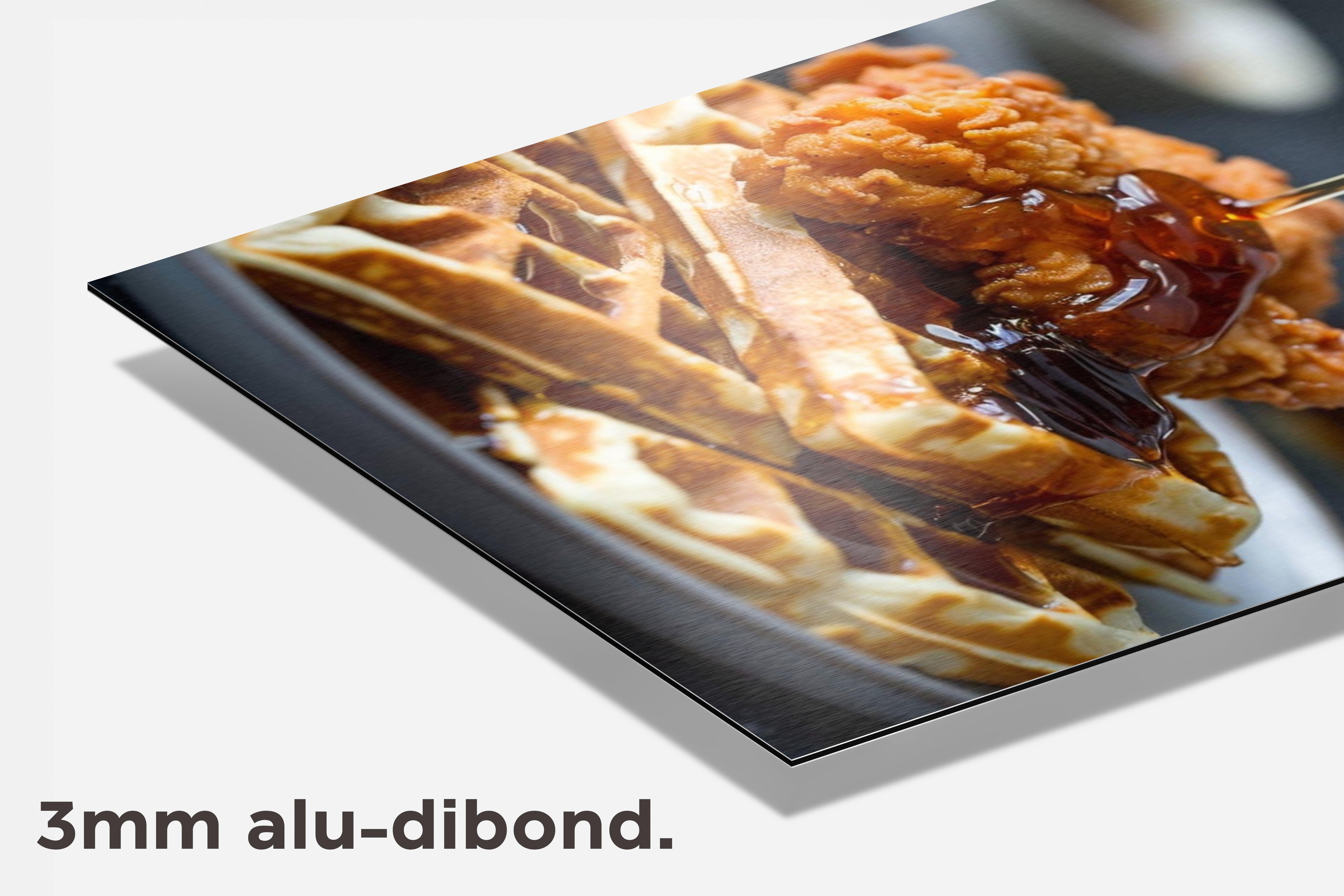 Kip en Wafels dibond detail