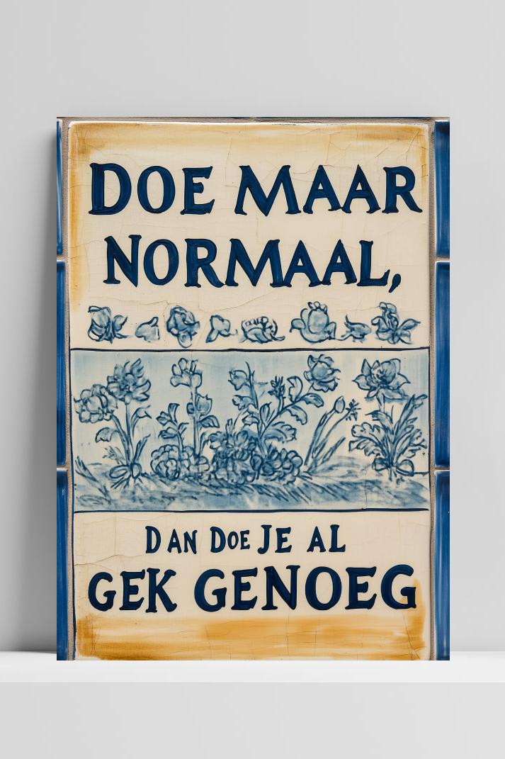 Doe Maar Normaal op 3mm aluminium dibond