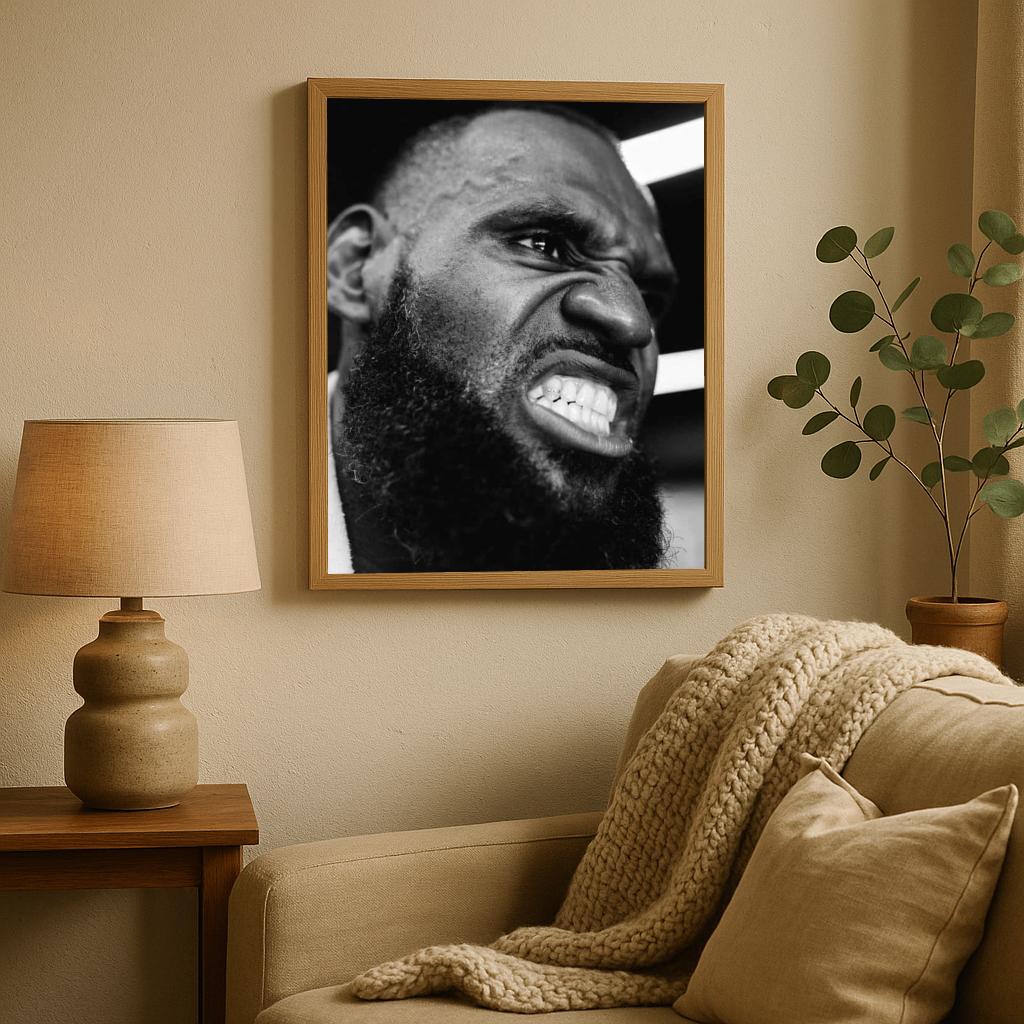 LeBron James B&W poster sfeerbeeld 2